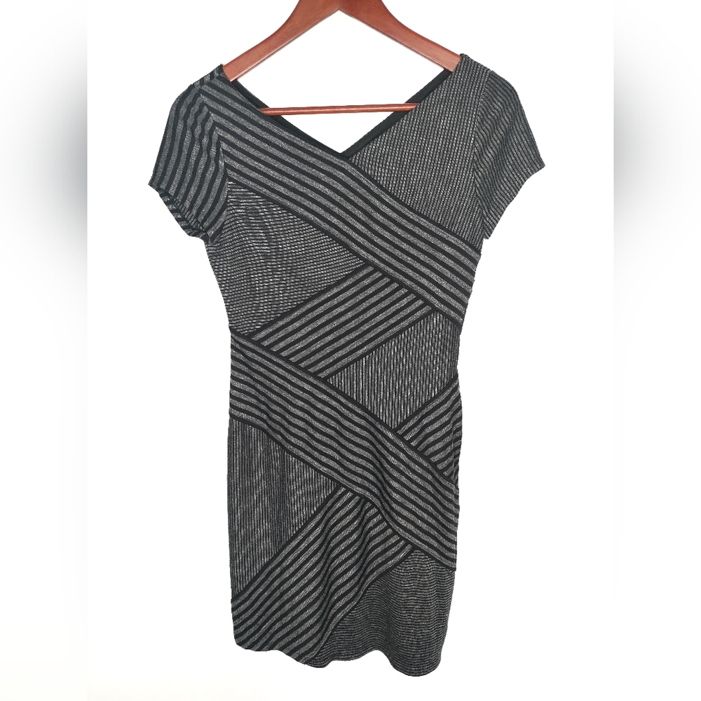 BCBGMaxAzria Asymmetrical Stripe Dress S